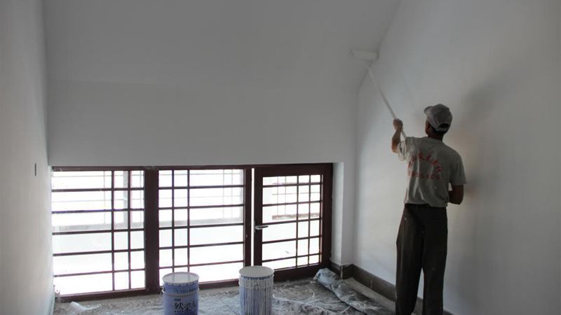 谷屿季精品酒店装修油漆工程阶段